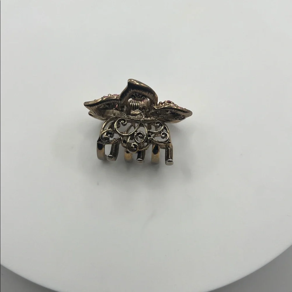 208. Elegant Pink Rhinestone Hair Clip